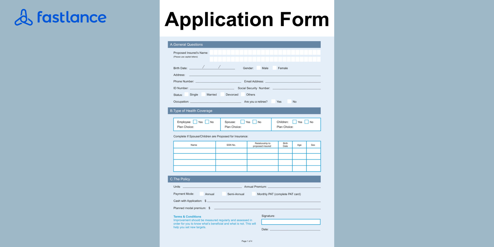 Mẫu Application form