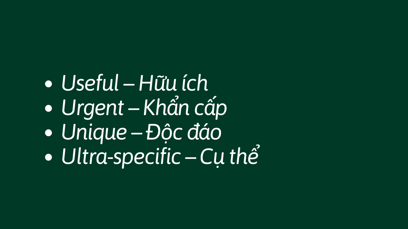 mo hinh 4U trong viet tieu de