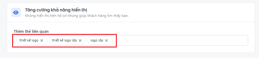 Các thẻ dịch vụ gợi ý