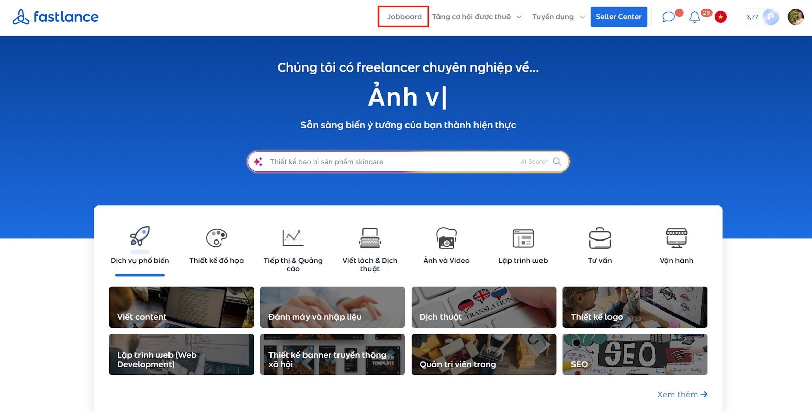 Đăng job tuyển dụng fastlance