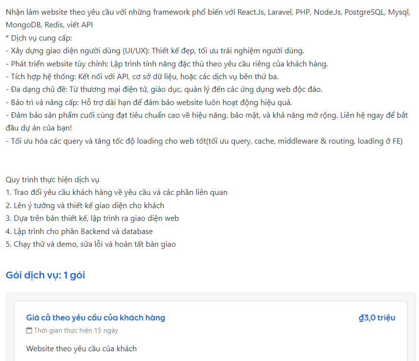 dich vu freelancer php
