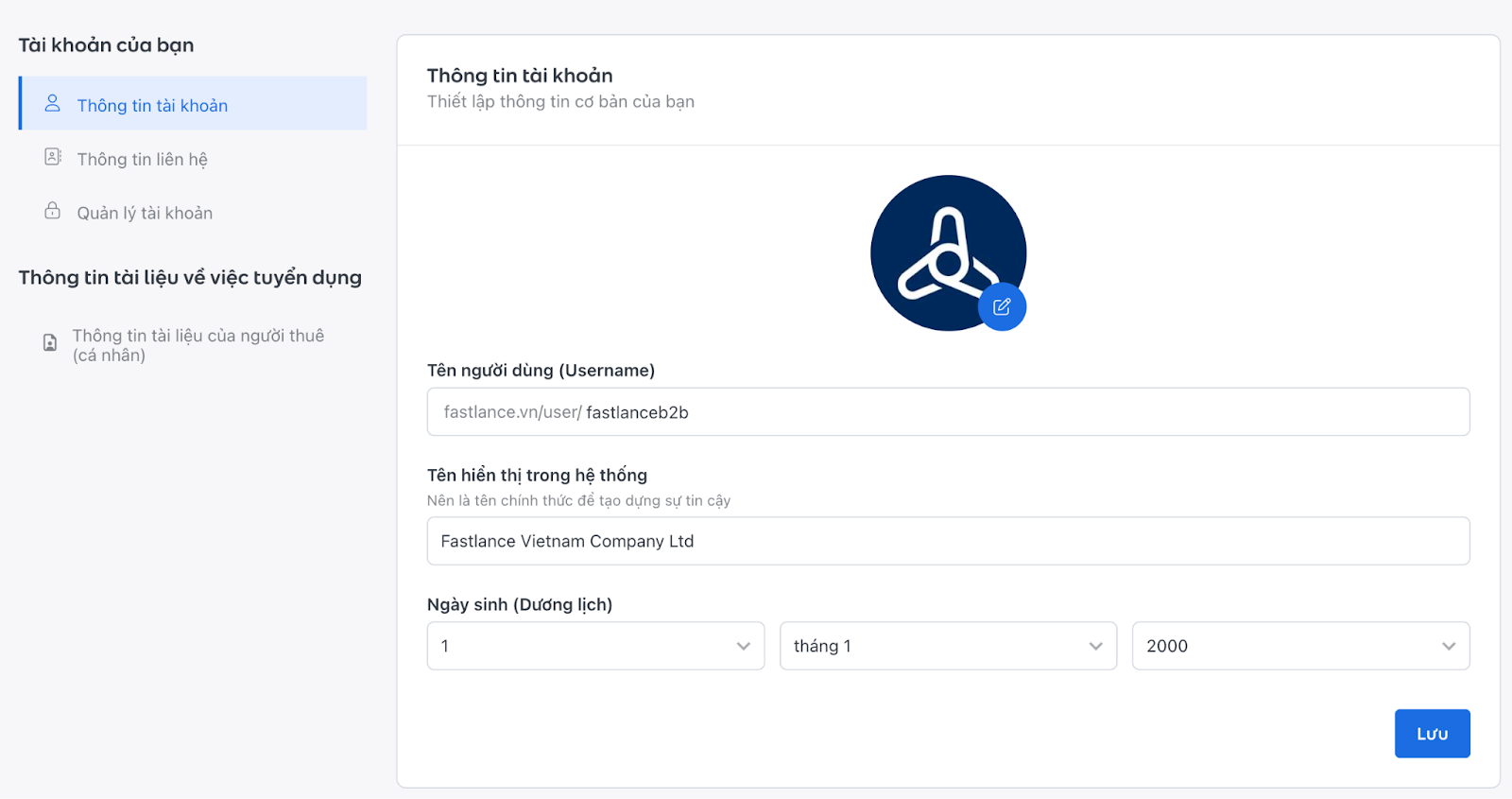 Điền đầy đủ “ Thông tin Liên Hệ” của freelancer