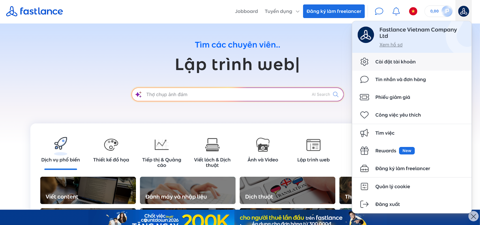 hoàn thiện tài khoản Freelancer trên Fastlance